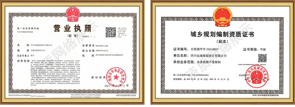 四川遠通規(guī)劃設計有限公司資質榮譽